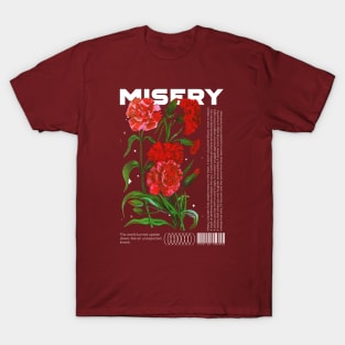 Misery Sad Sadness Emotions Feelings Wildflowers Floral Miserable T-Shirt